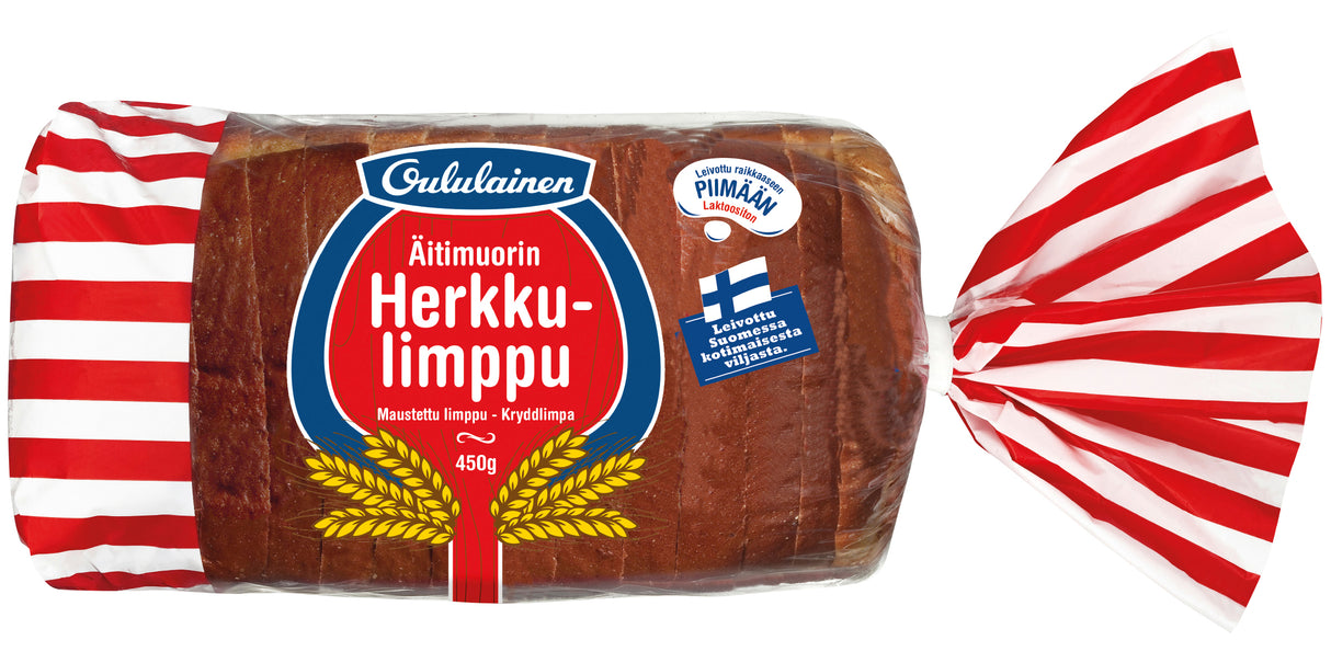 Oululainen Äitimuorin Herkkulimppu 450g, kryddad limppu