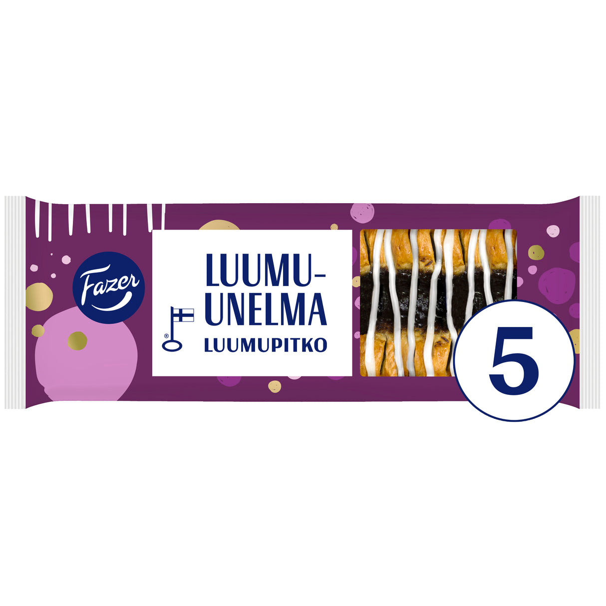Fazer Luumu-unelma Plum sweet loaf 280g, filled long sweet loaf