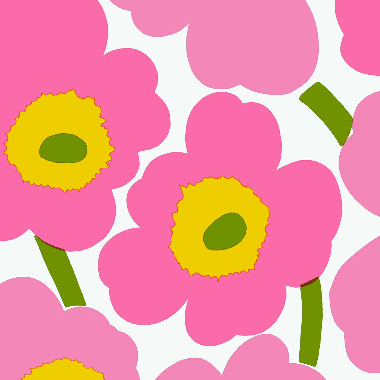 Marimekko servett Unikko rosa 20st/24cm