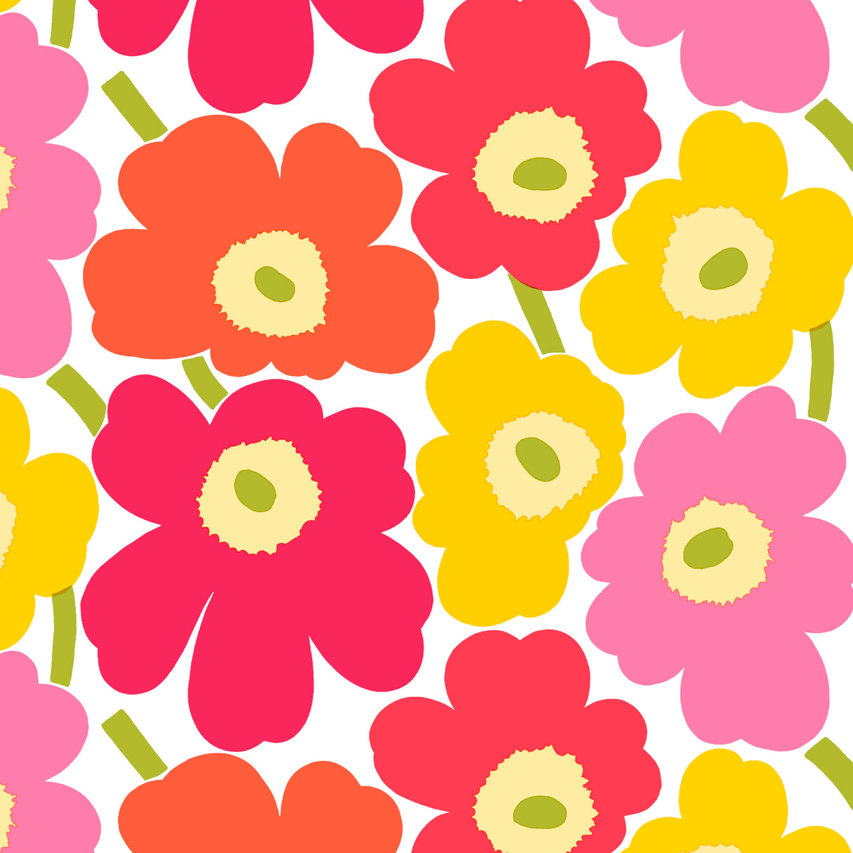 Marimekko napkin Mini Unikko pink yellow 12x20pcs/24cm
