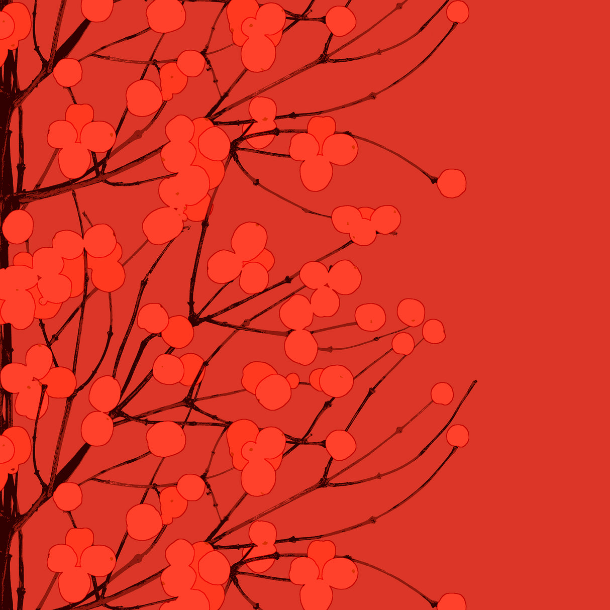 Marimekko Lumimarja red napkin 20kpl/24cm