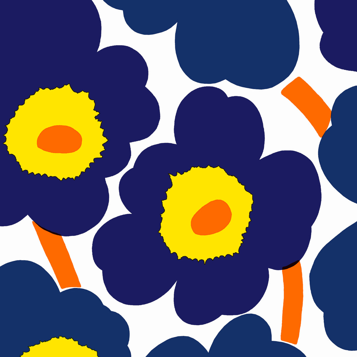 Marimekko servett Unikko blågul 20st/33cm