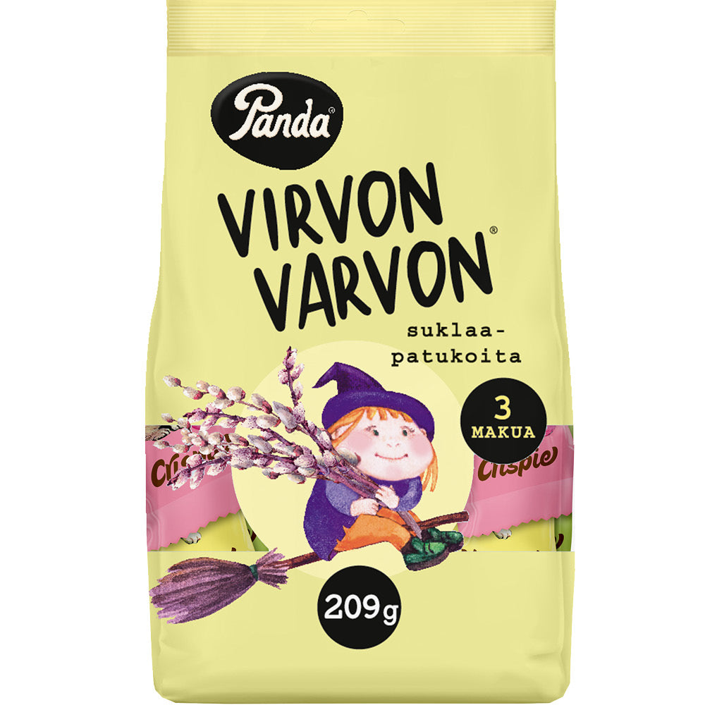 Panda Virvon Varvon mjölkchokladöverdragen skumnougatstång 209g