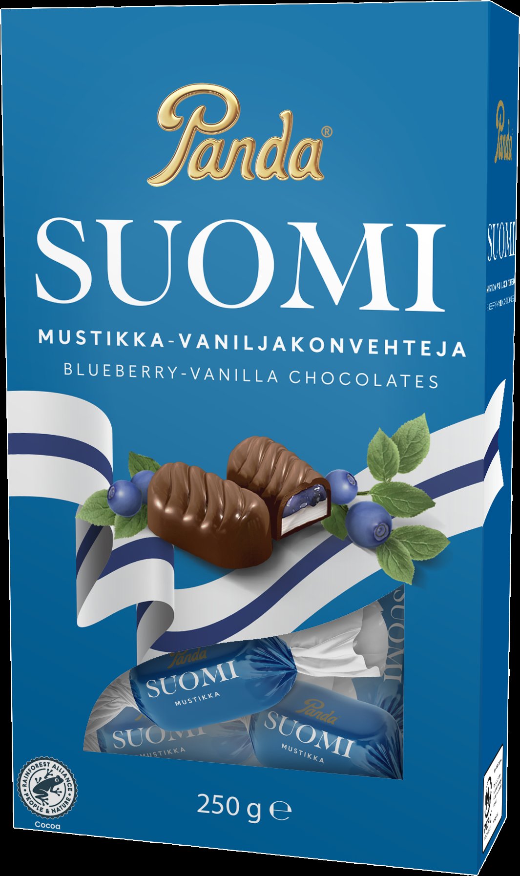 Panda Suomi blueberry vanilla chocolate praline 250g
