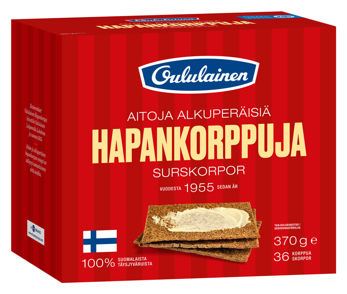 Oululainen Hapankorppuja Rye crisp 370g