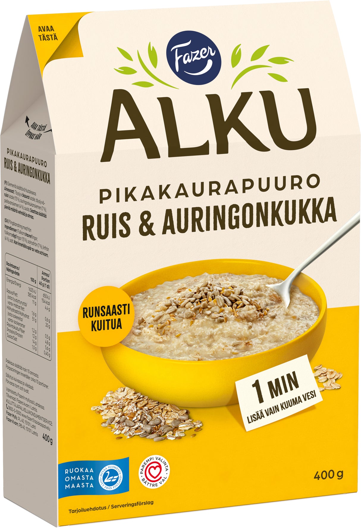 Fazer Alku Ruis & Sonnenblumen-Pikakauraporridge 400 g