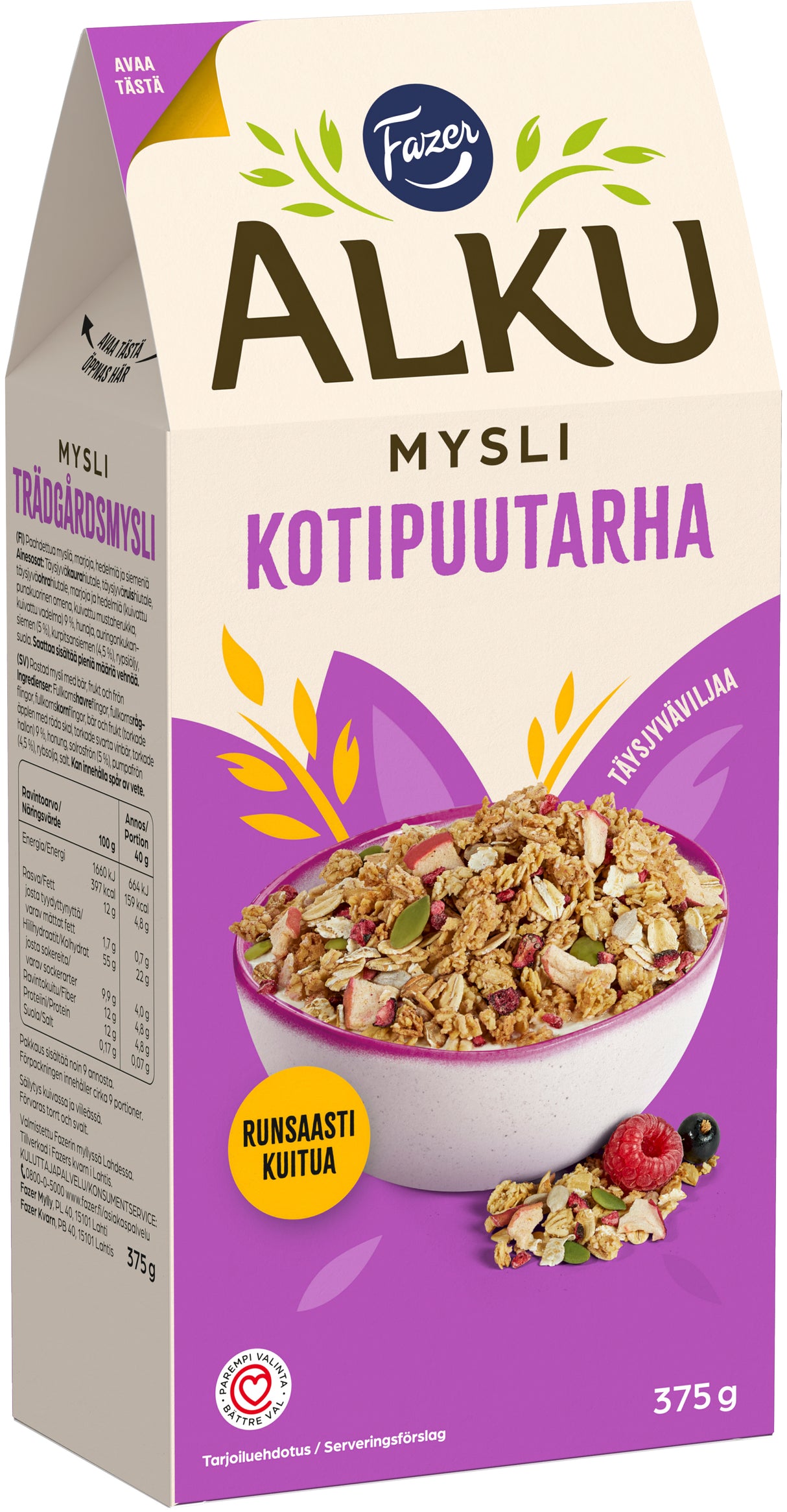 Fazer Alku Kotipuutarhamysli 375 g