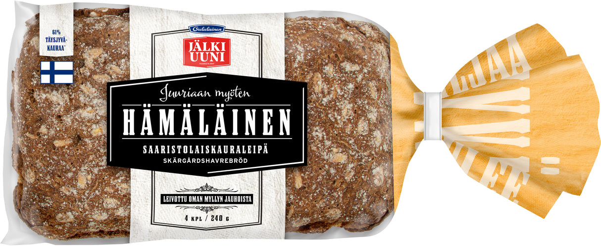 Oululainen Jälkiuuni Hämäläinen Saaristolaiskauraleipä 4 Stück 240g, Vollkornhaferbrot