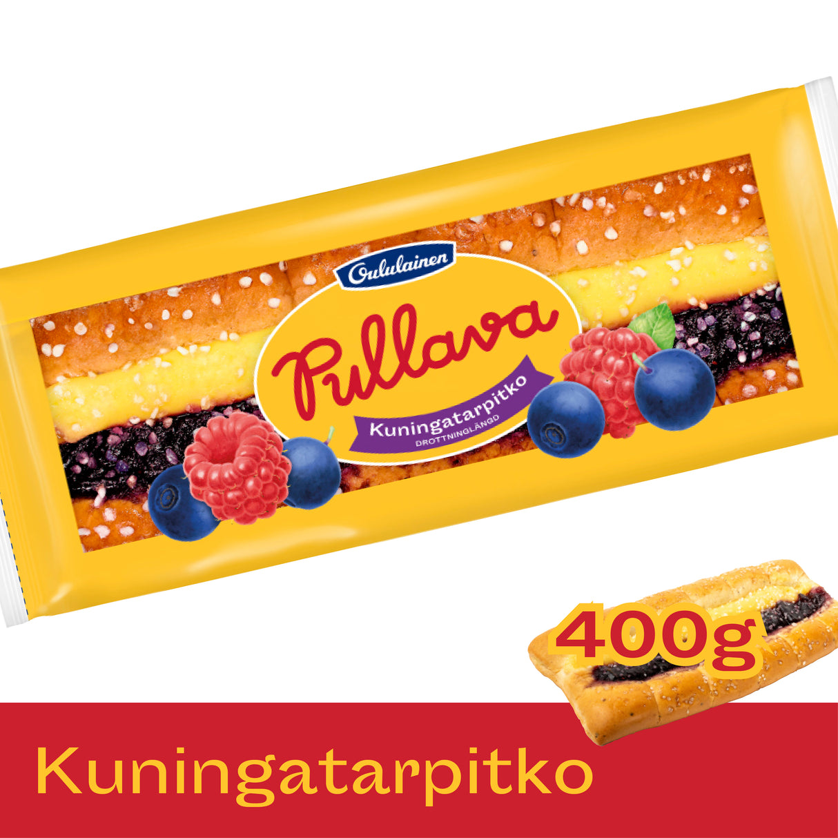 Oululainen Pullava Blueberry-raspberry sweet loaf 400g