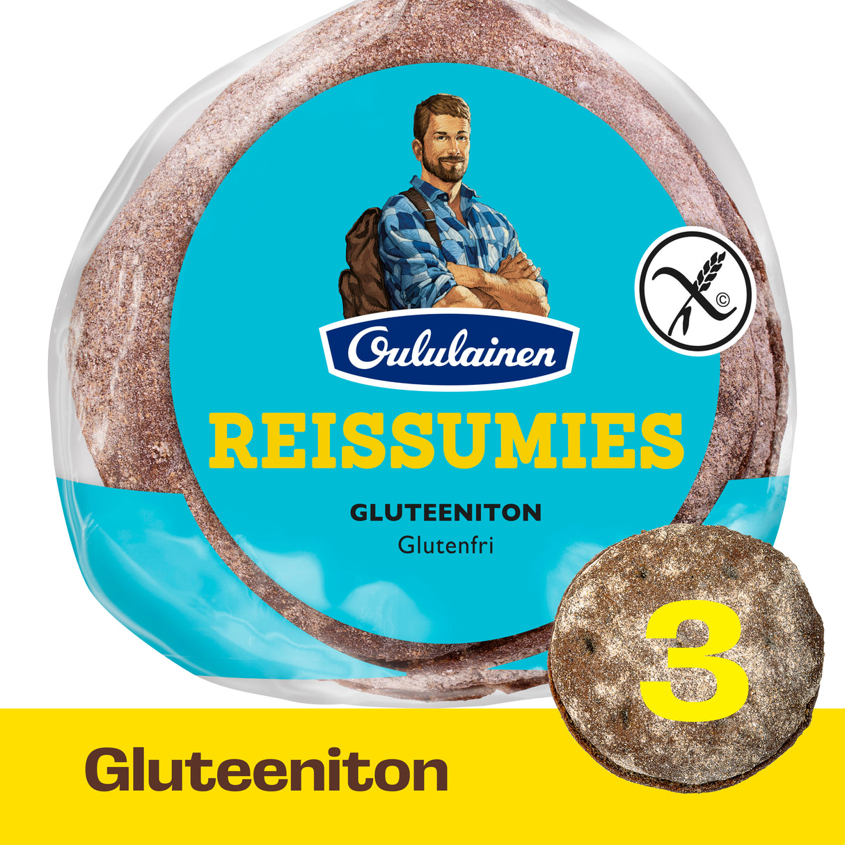 Oululainen Reissumies Gluten-Free 3pcs 210g, buckwheat bread