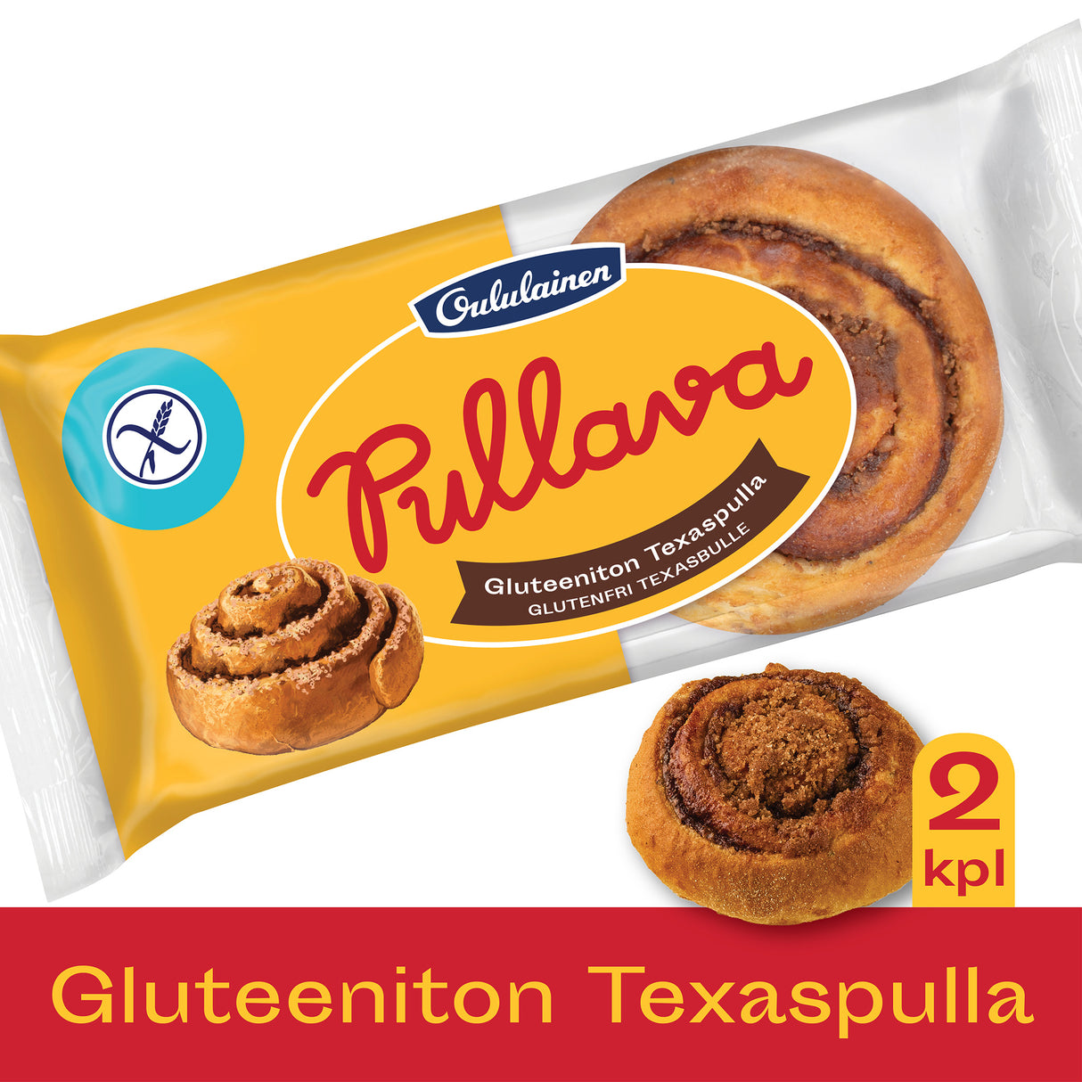Oululainen プッラヴァ グルテンフリー テキサスプッラ 2個 140g