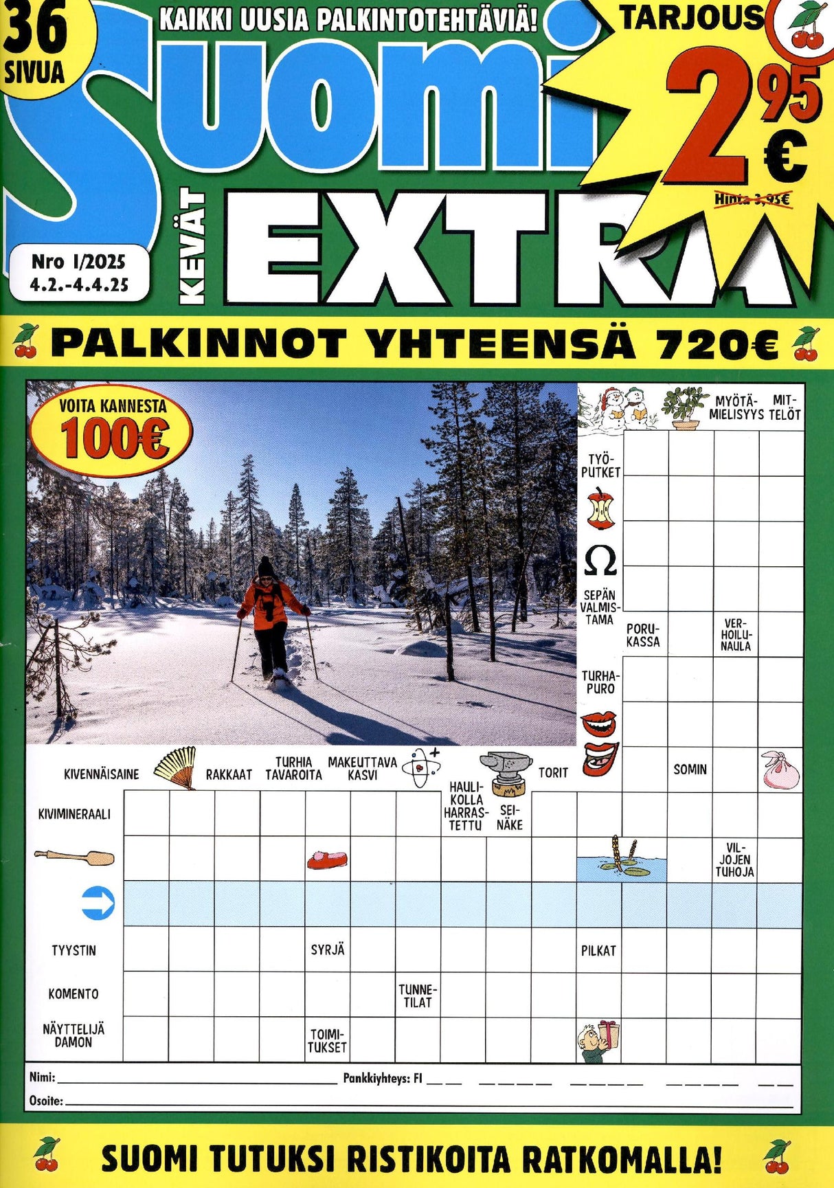 Suomi Ristikot Extra latest issue Crossword