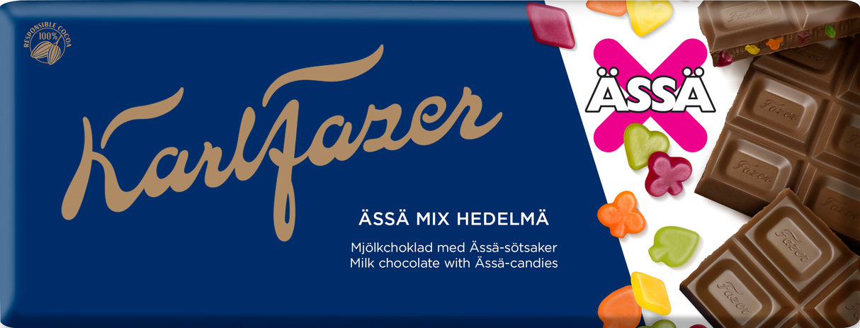 Karl Fazer Ässä Mix Frucht Schokoladentafel 200g