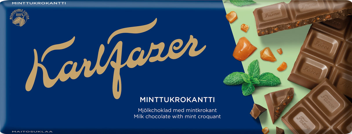 Karl Fazer Mint Croquant chocolate tablet 180g