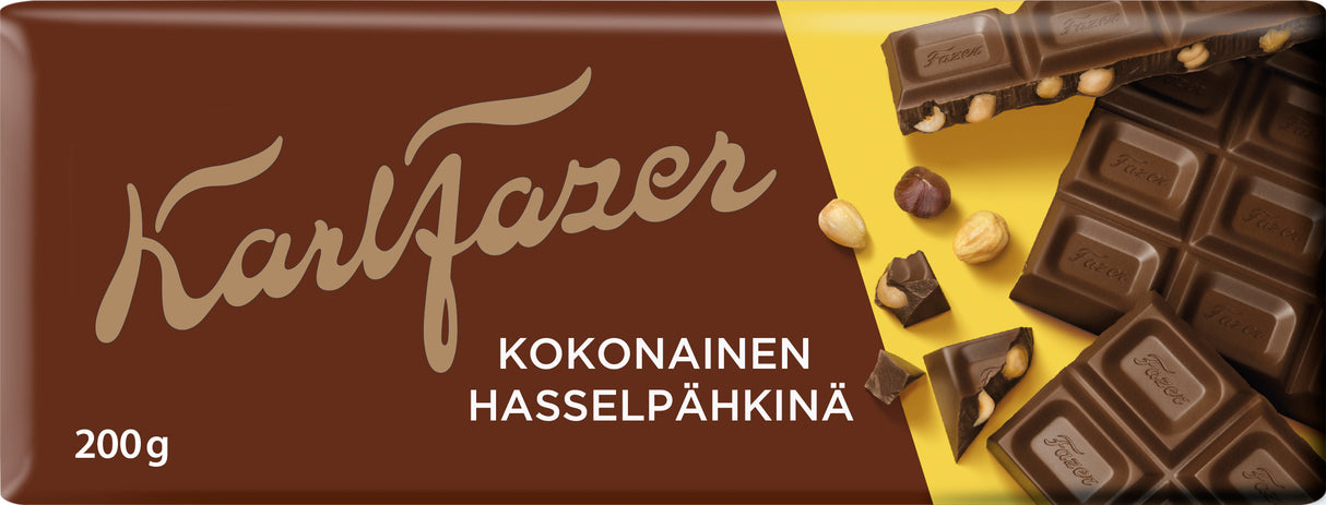 Karl Fazer whole hazelnuts dark chocolate tablet 200g