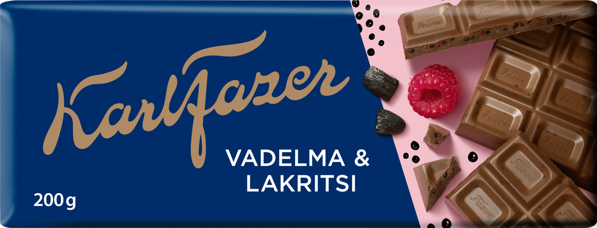 Karl Fazer hallon & lakrits chokladkaka 200g