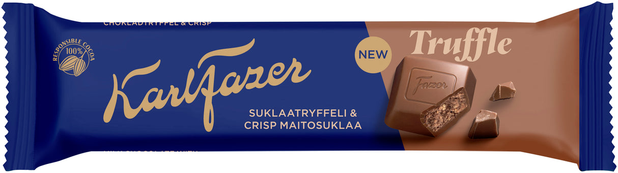 Karl Fazer mjölkchokladkaka med chokladtryffelfyllning och crisp 37g 5-PACK