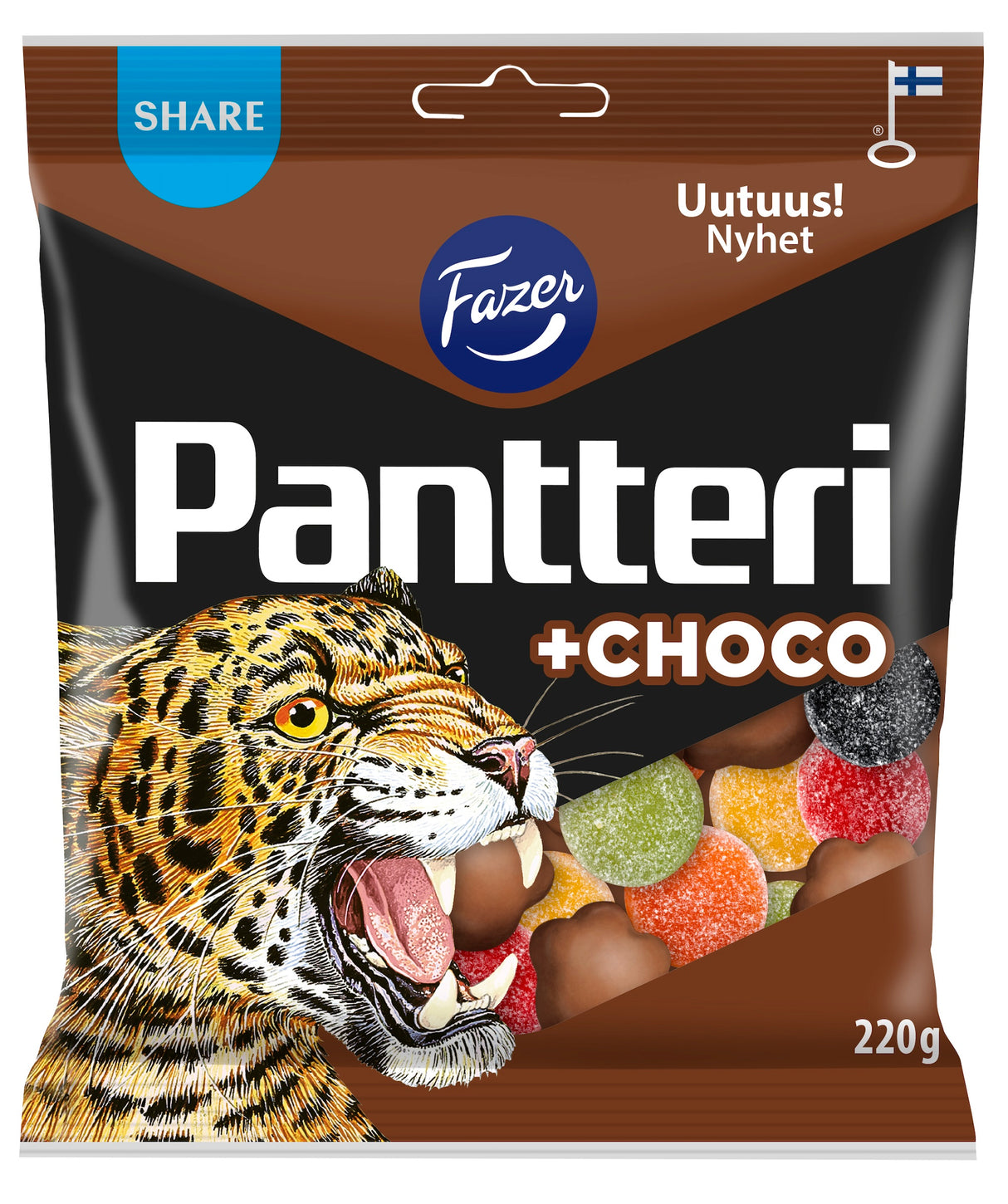 Fazer Pantteri +choco Süßigkeitentüte 220g