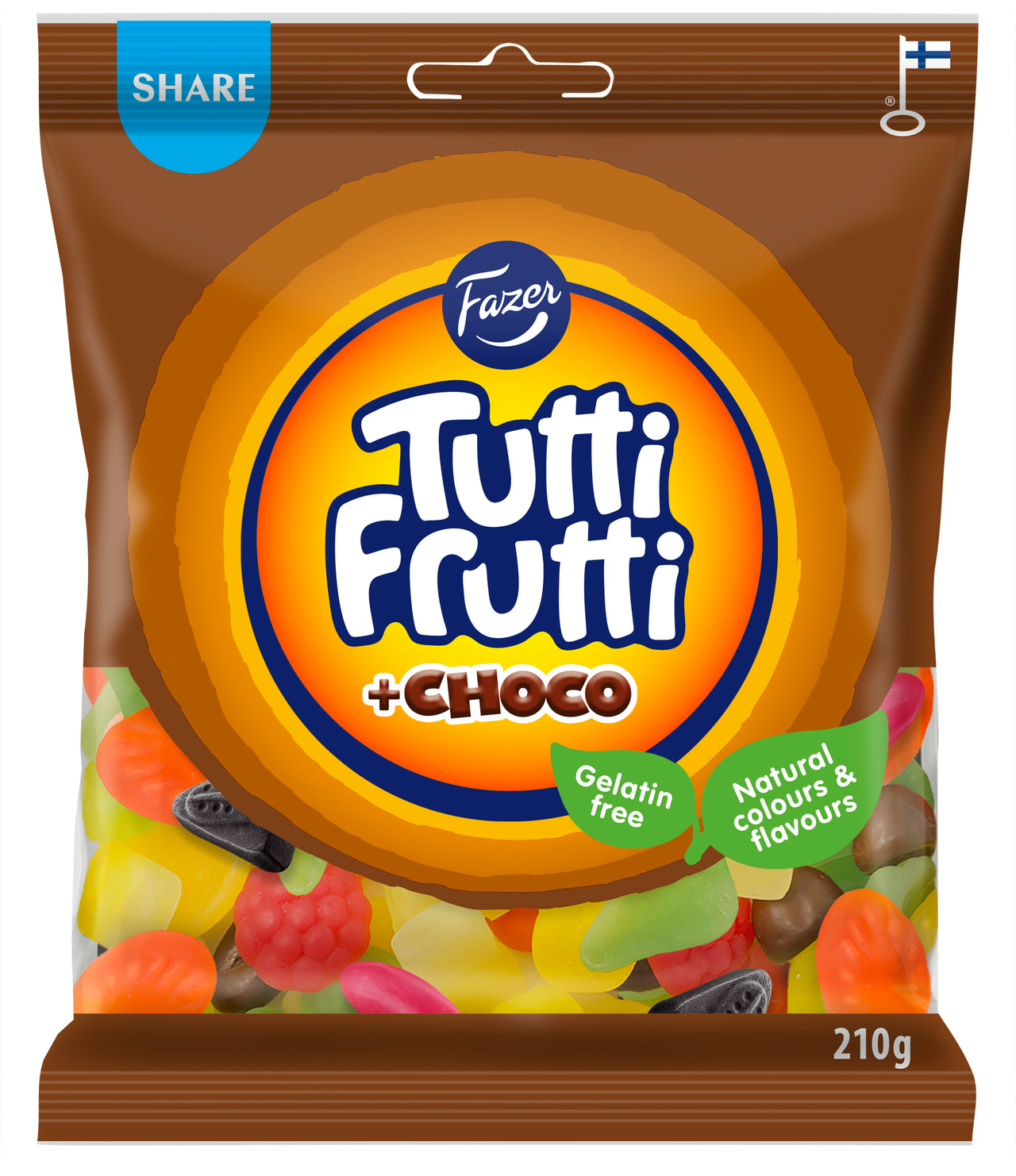 Fazer Tutti Frutti Choco karkkipussi 210g