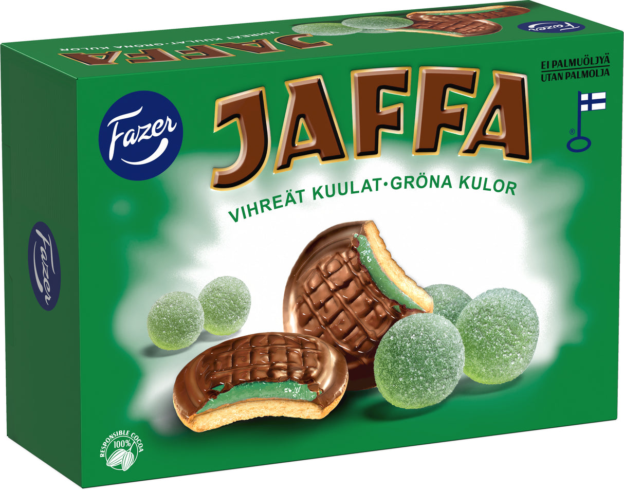 Fazer Jaffa Grüne Kugeln Kekse 300g