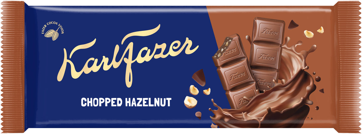 20 x Karl Fazer Hasselpähkinärouhe suklaalevy 95g LAATIKKO