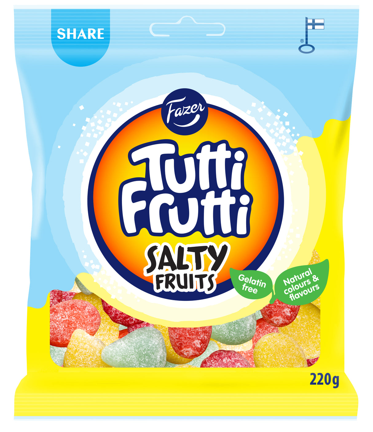 Fazer Tutti Frutti Salty Fruits karkkipussi 220g