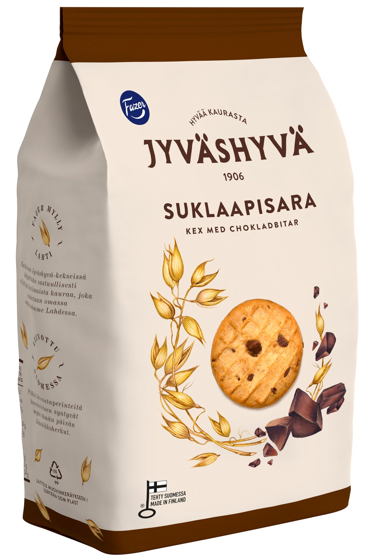 Fazer Jyväshyvä Suklaapisara kaurakeksi 350g