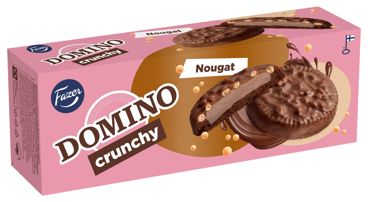 Fazer Domino Crunchy nougat indulgent biscuit 150g