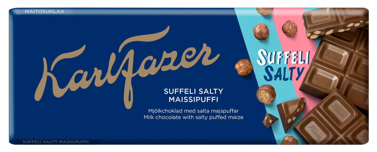 Karl Fazer Salty Suffeli Puffi チョコレート 160g