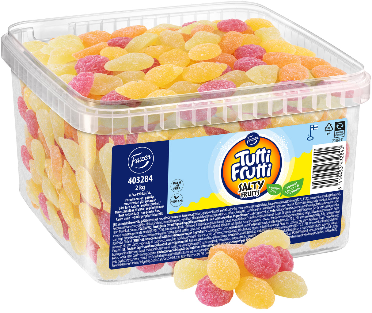 Fazer Tutti Frutti Salty Fruits loose candy mix 2,0kg