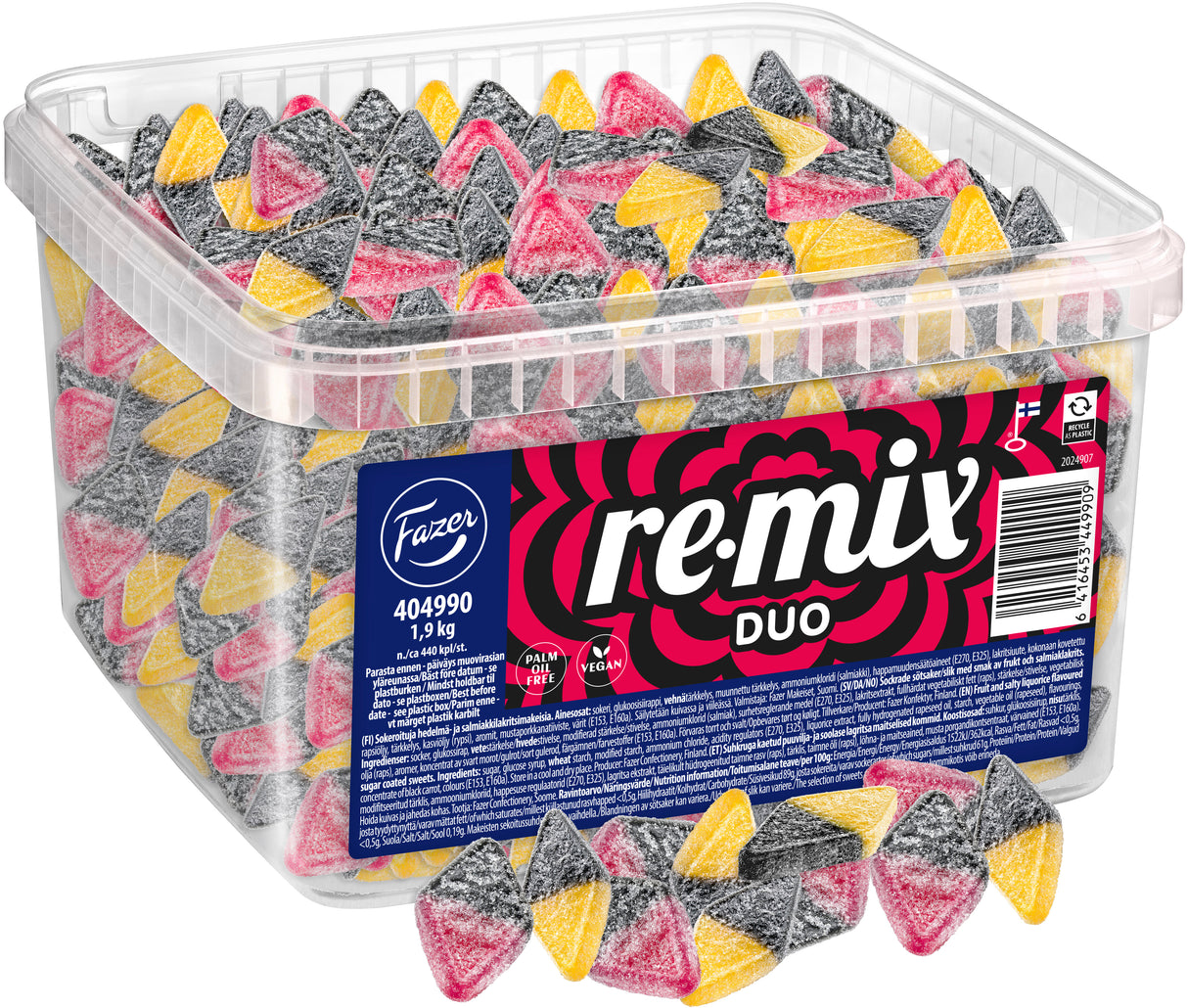 Fazer Remix Duo Hedelmä-Salmiakki irtokarkki 1,9kg
