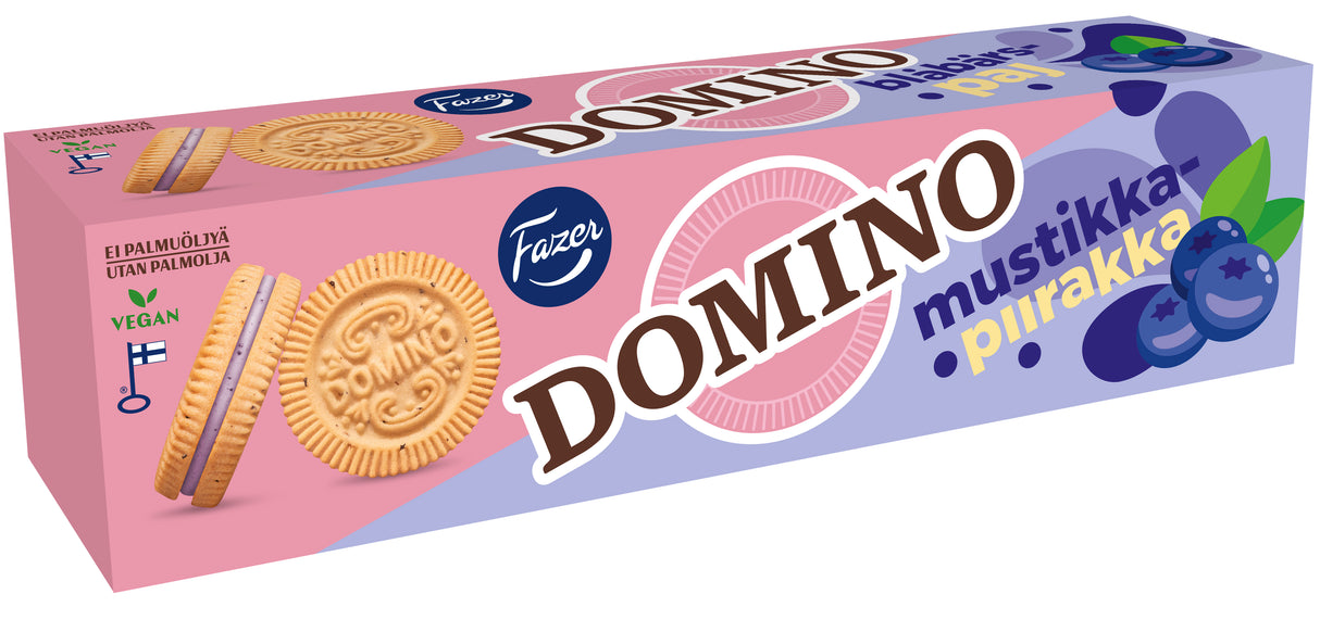 Fazer Domino Blueberry pie sandwich biscuit 175g 