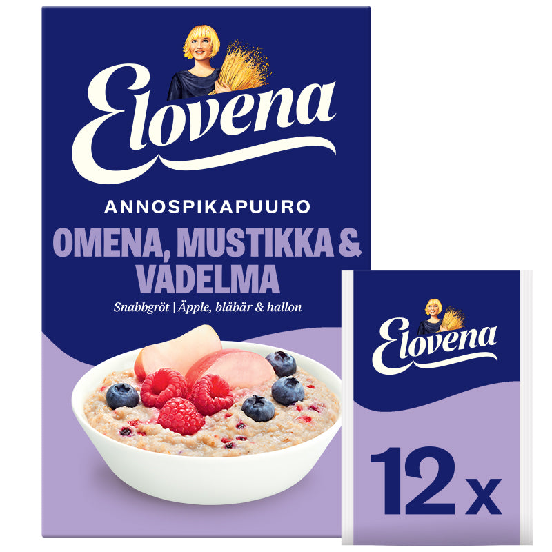 Elovena 420g apple-blueberry-raspberry instant oatmeal