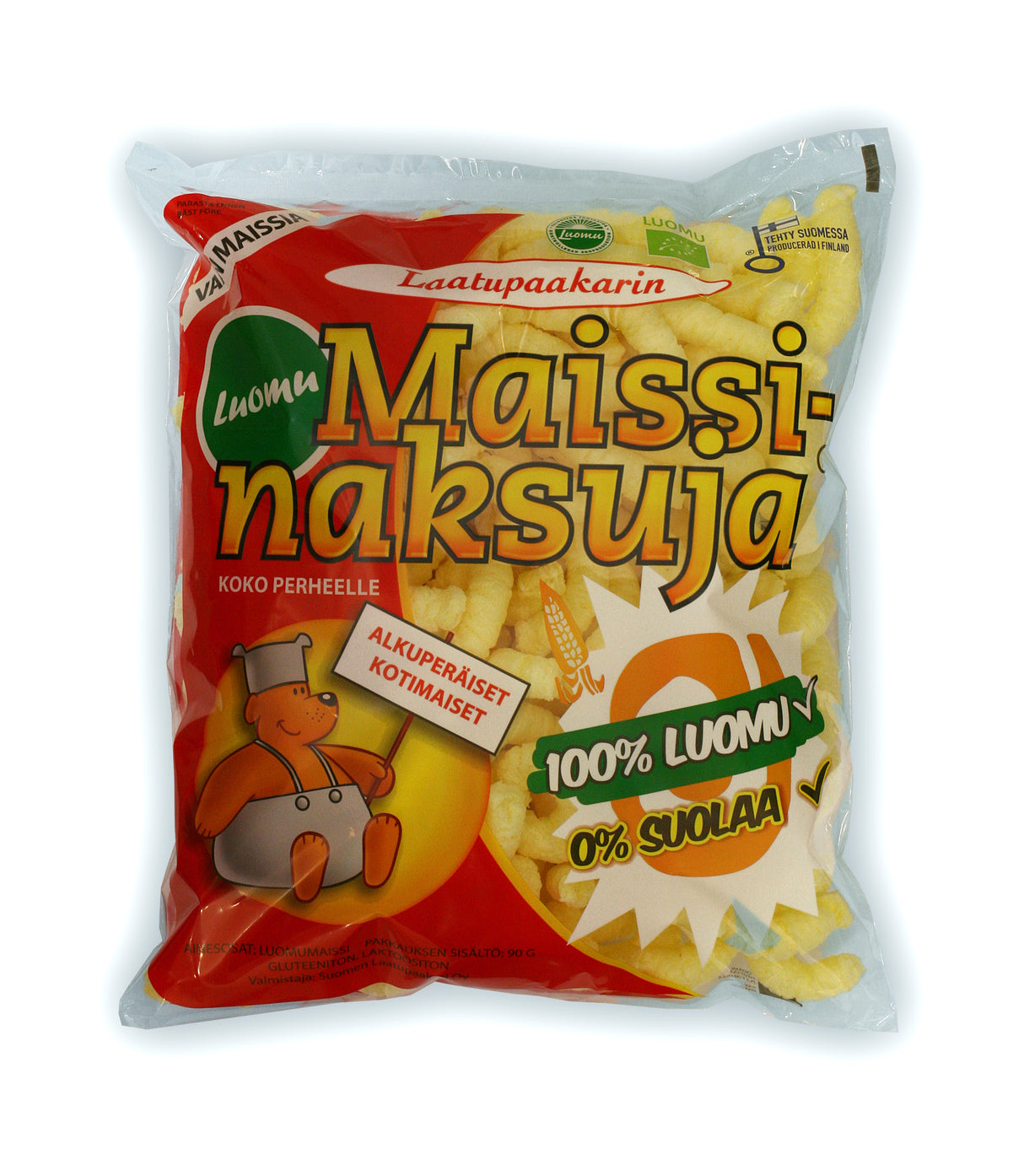 Laatupaakari's Glutenfree Organic Maize snacks 90g