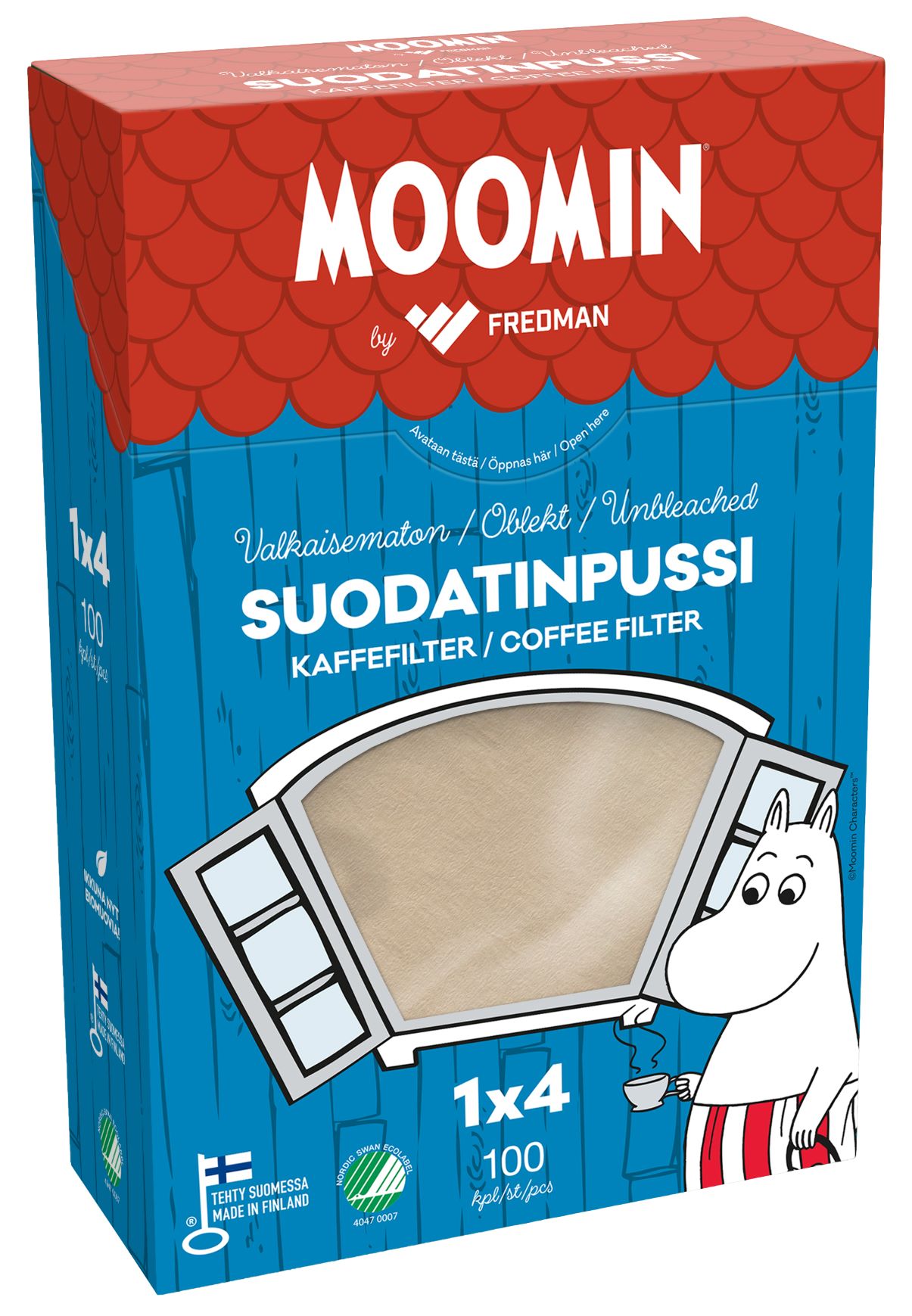 Moomin by Fredman Coffee filter 1x4 unbleached 100pcs