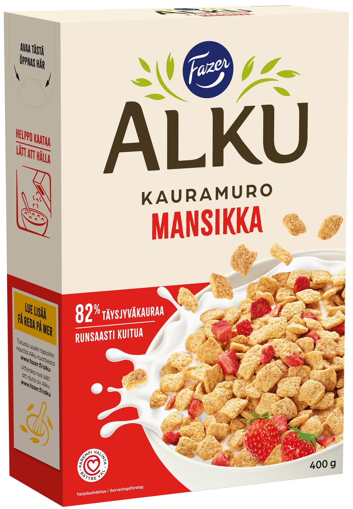 Fazer Alku Mansikka havregryn 400 g