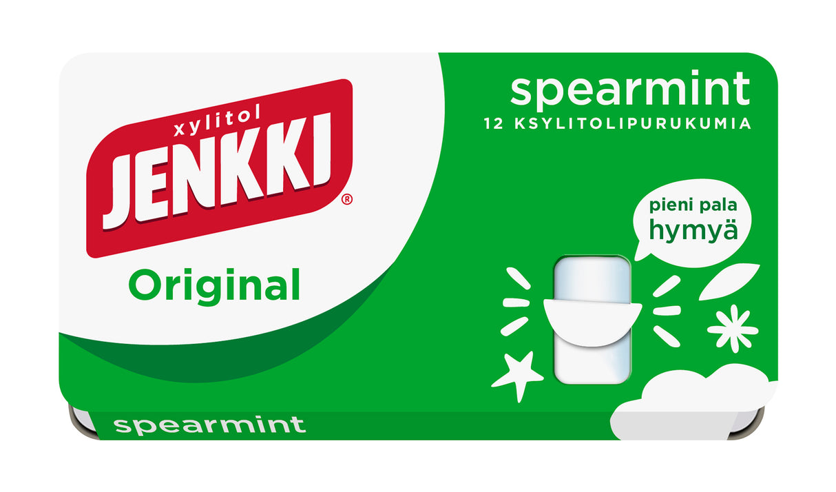 Jenkki Original Spearmint xylitol chewing gum 18g