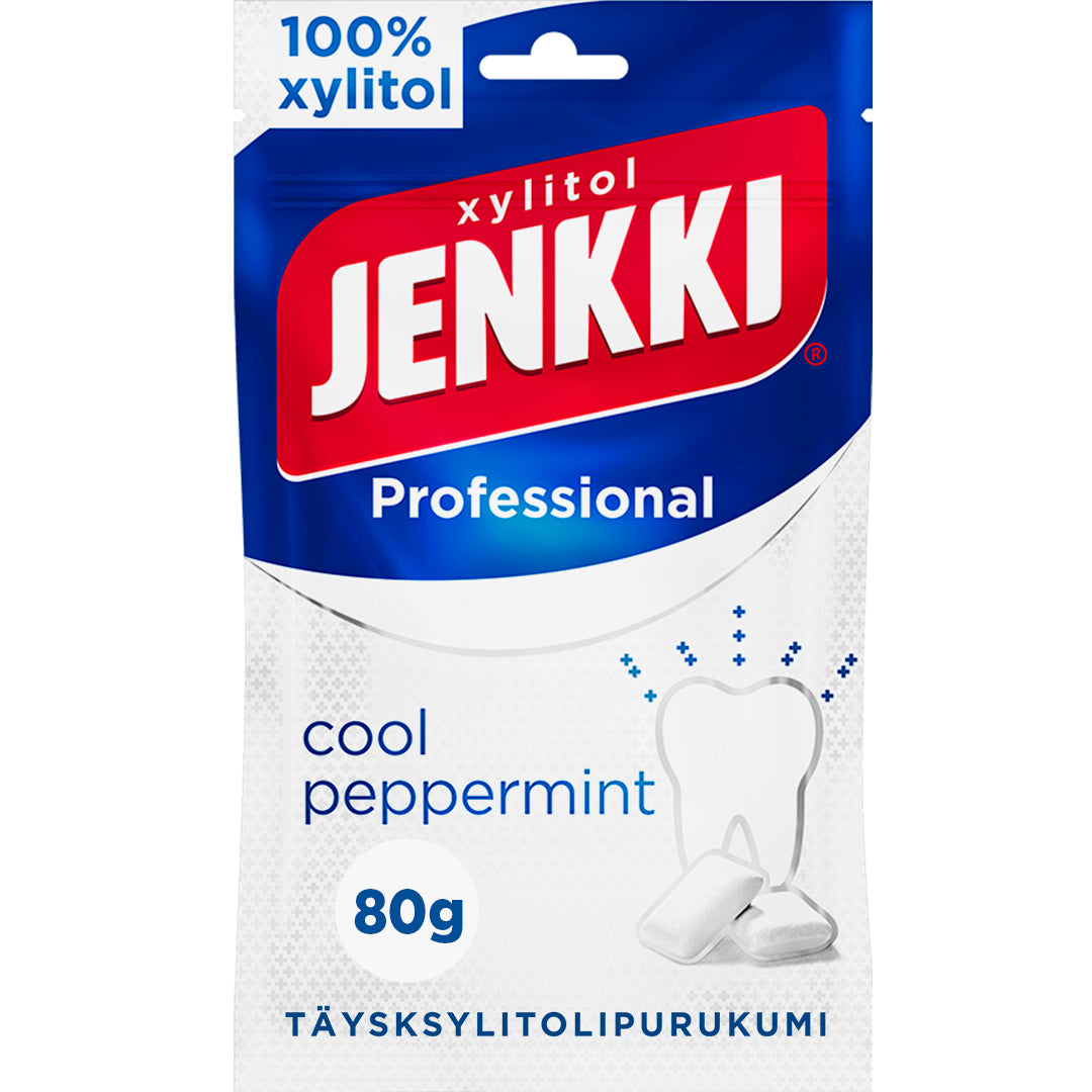 Jenkki Professional Cool Pfefferminz-Xylit-Kaugummi 80g