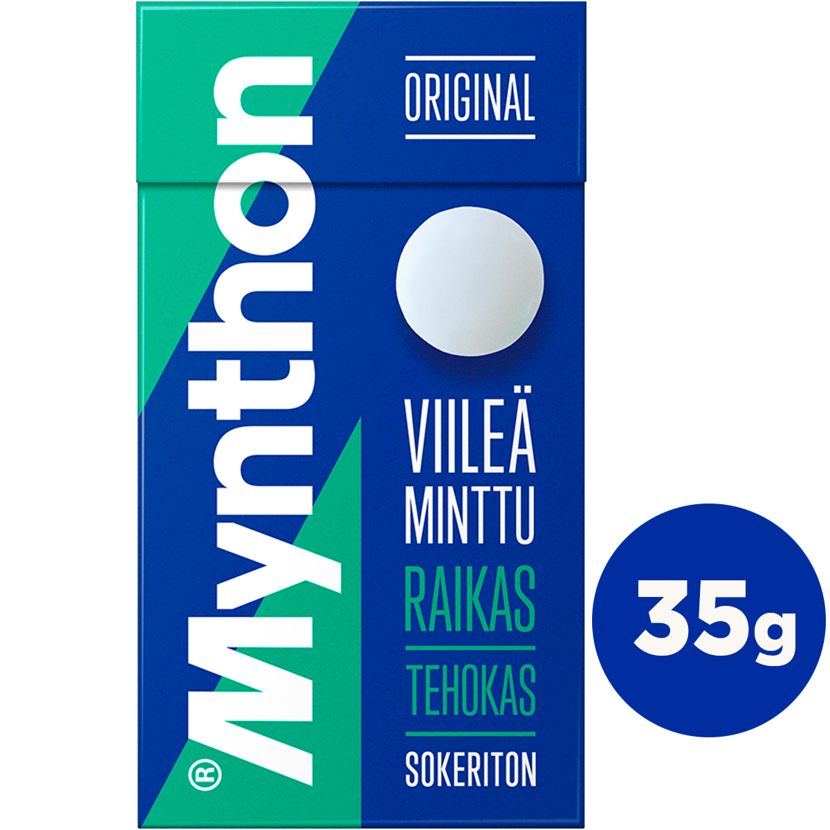 Mynthon Original Viileä Minttu sokeriton kurkkupastilli 35g