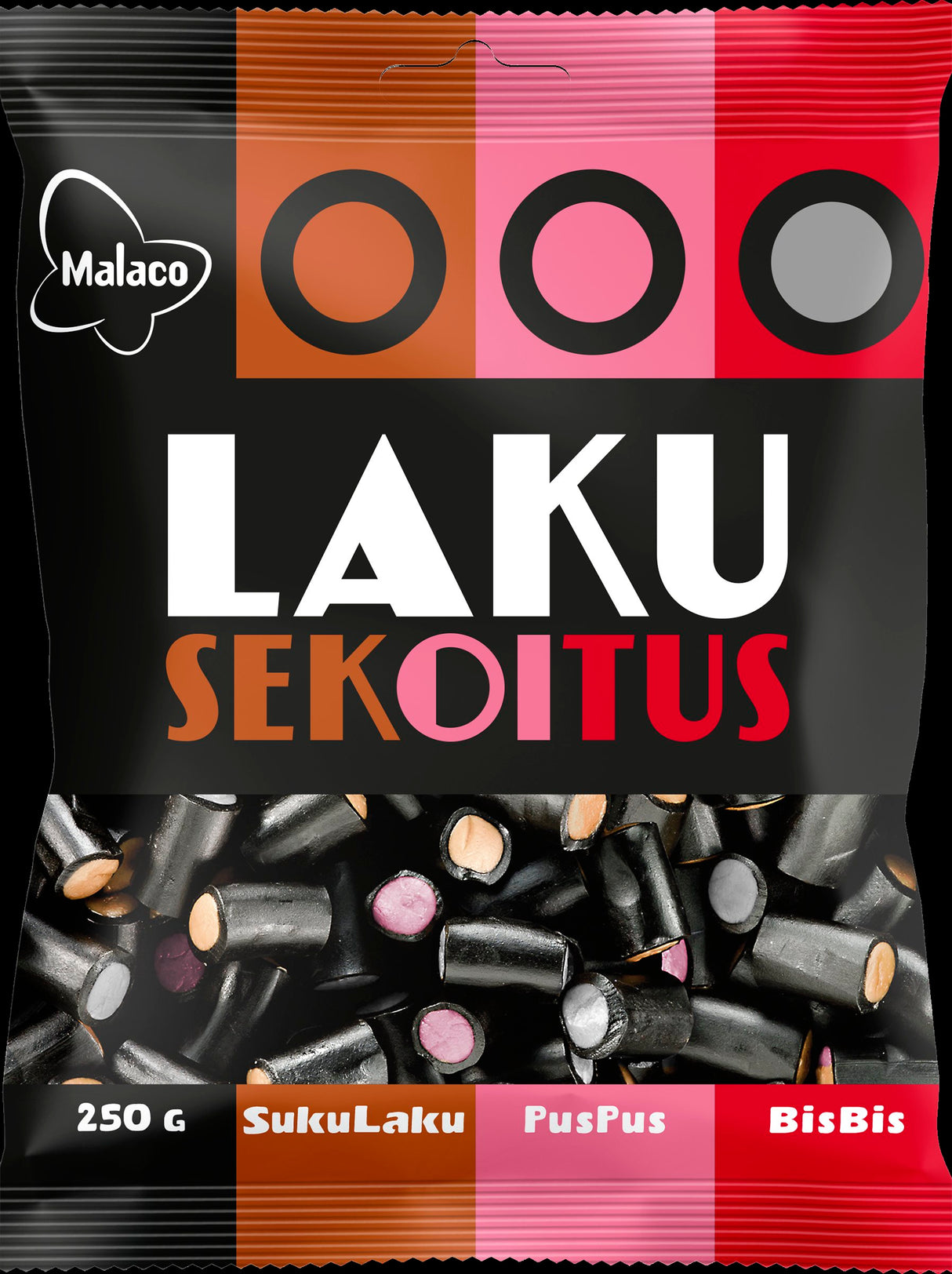 Malaco Lakusekoitus 250g liquorice mix