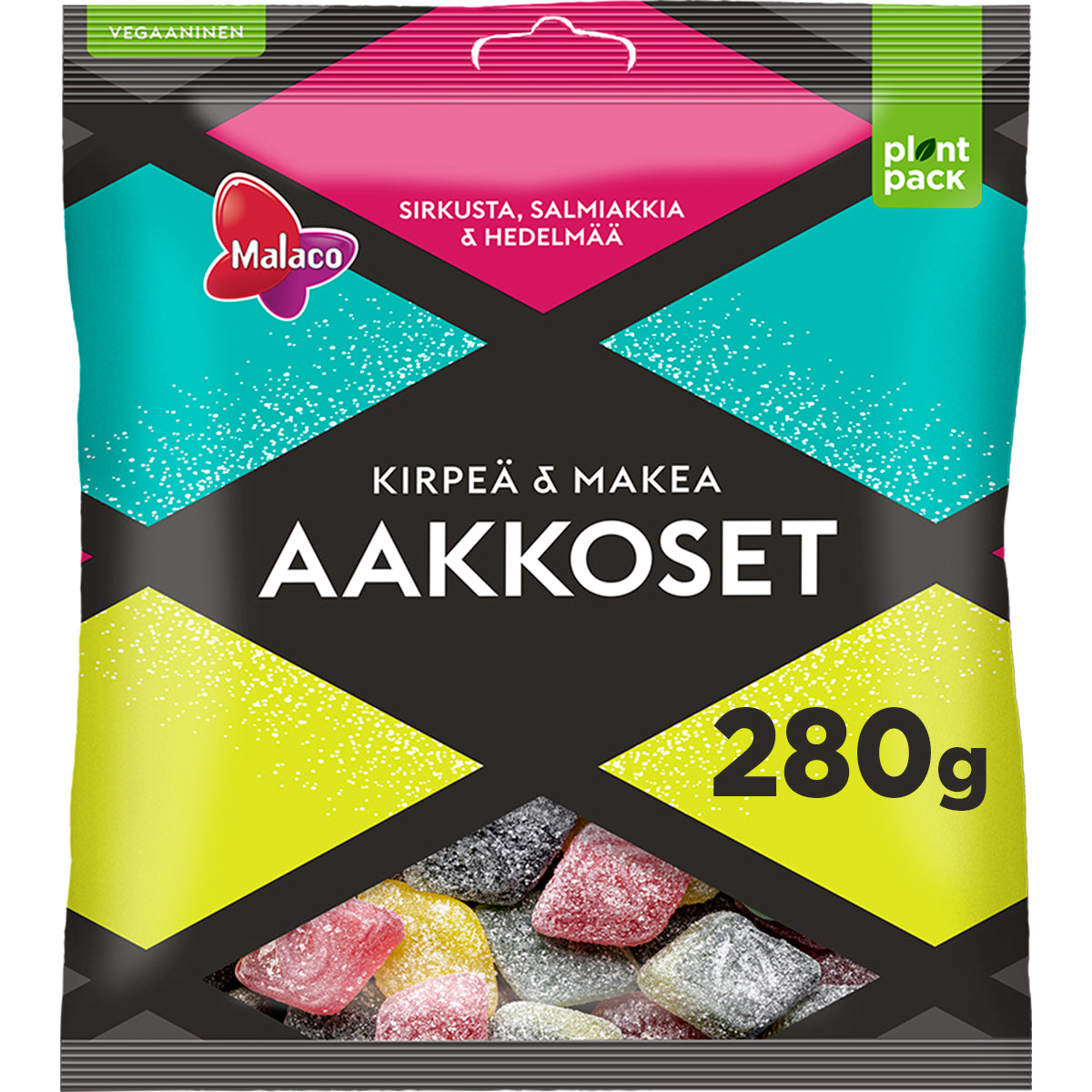 Malaco Aakkoset Kirpeä & Makea confectionery mix 280g