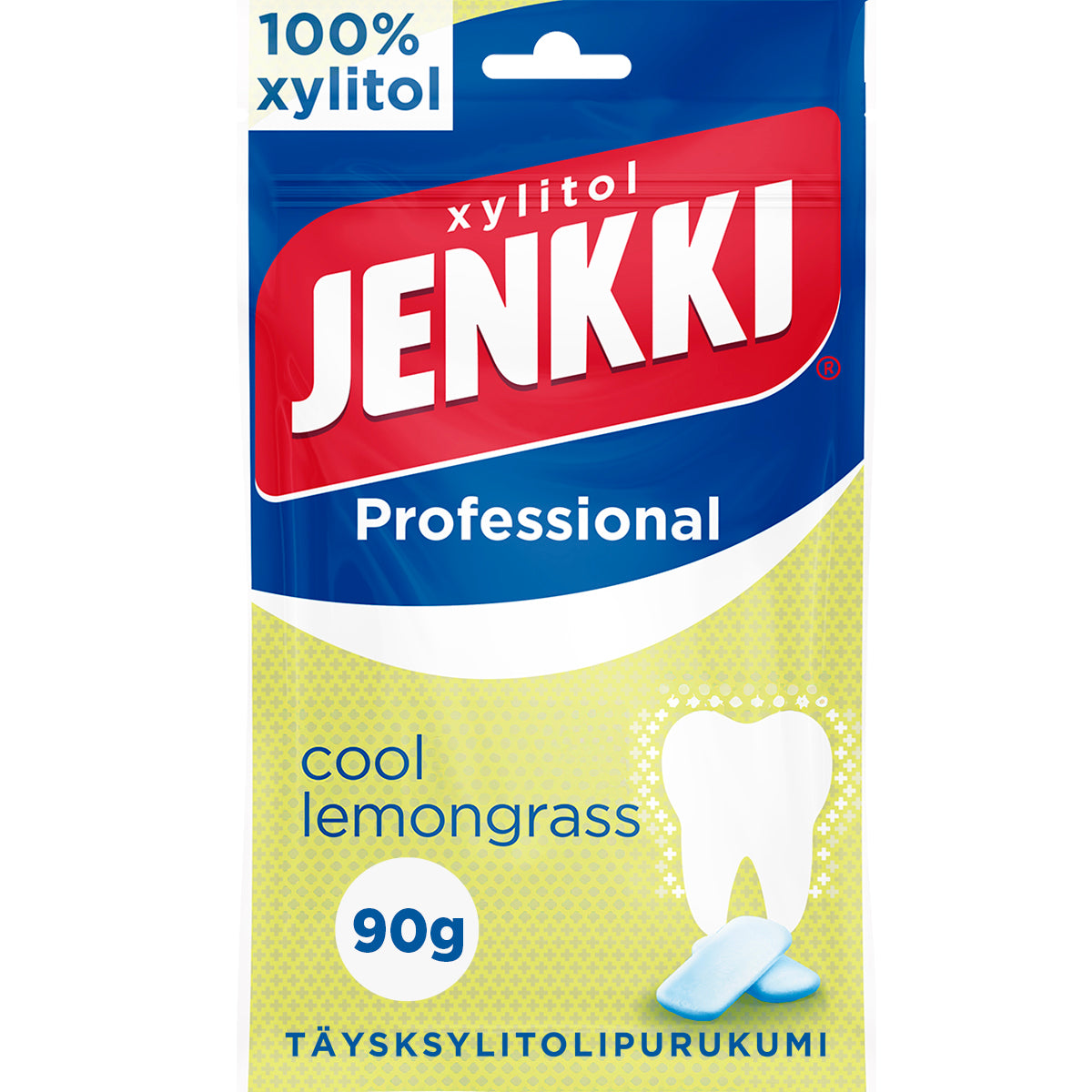 Jenkki Professional Cool Lemongrass +Fluoridi full xylitol chewing gum 90g