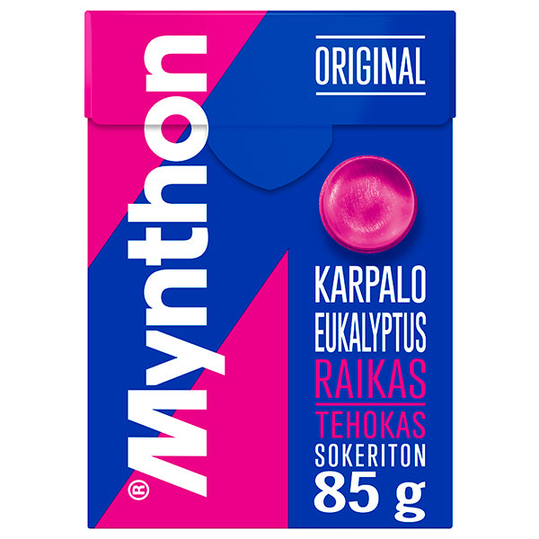 Mynthon Original Karpalo-Eukalyptus sokeriton +C  kurkkupastilli 85g
