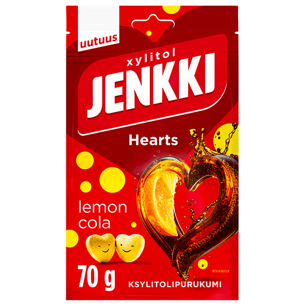 Jenkki Enjoy Hearts Lemon-cola ksylitolipurukumi 70g