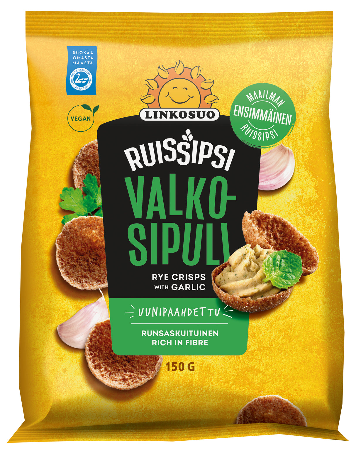 Linkosuo Rye Crisps Garlic 150g