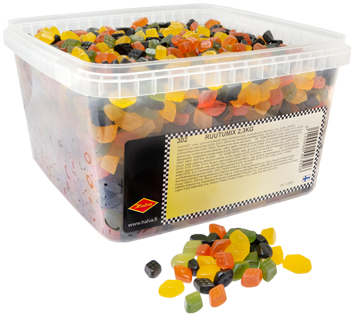 Halva Ruutumix hedelmä- ja salmiakkimakeissekoitus 2.3 kg
