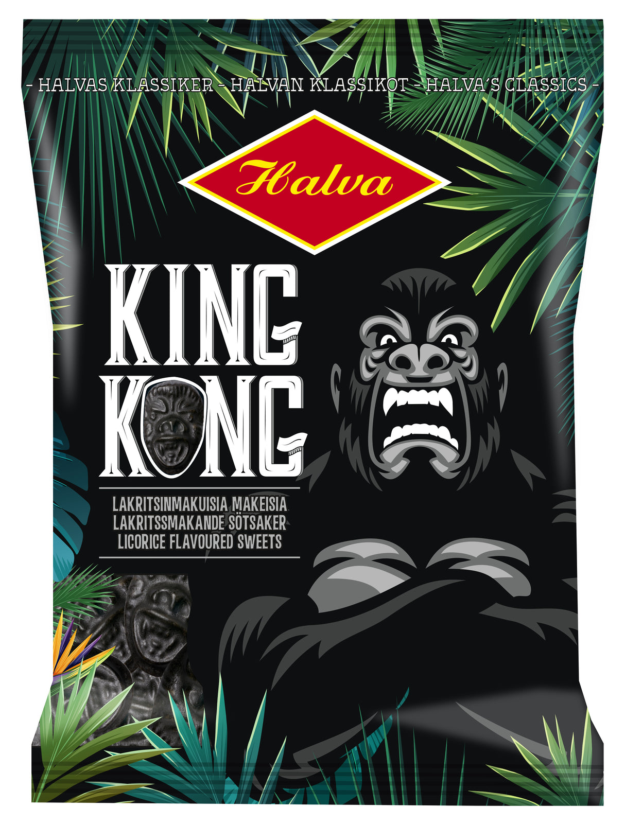 Halva King Kong lakritssmakande godis 135 g