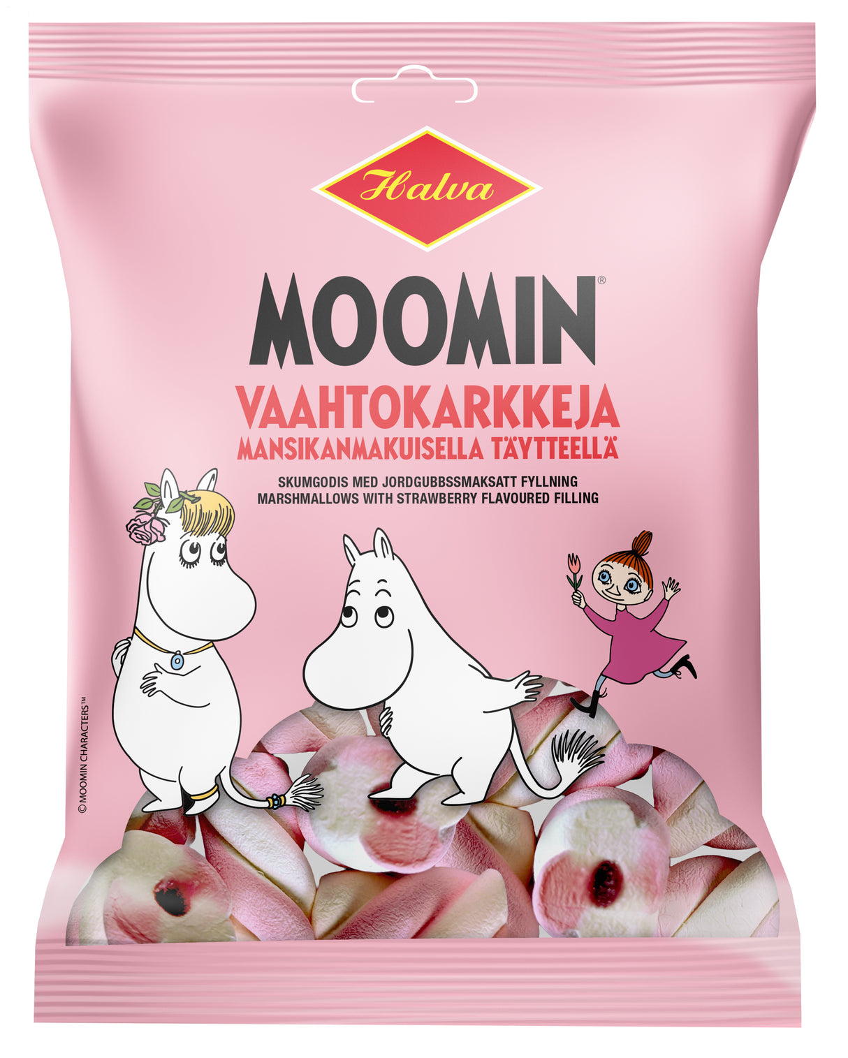 Halva Moomin marshmallows with strawberry flavoured filling 60 g