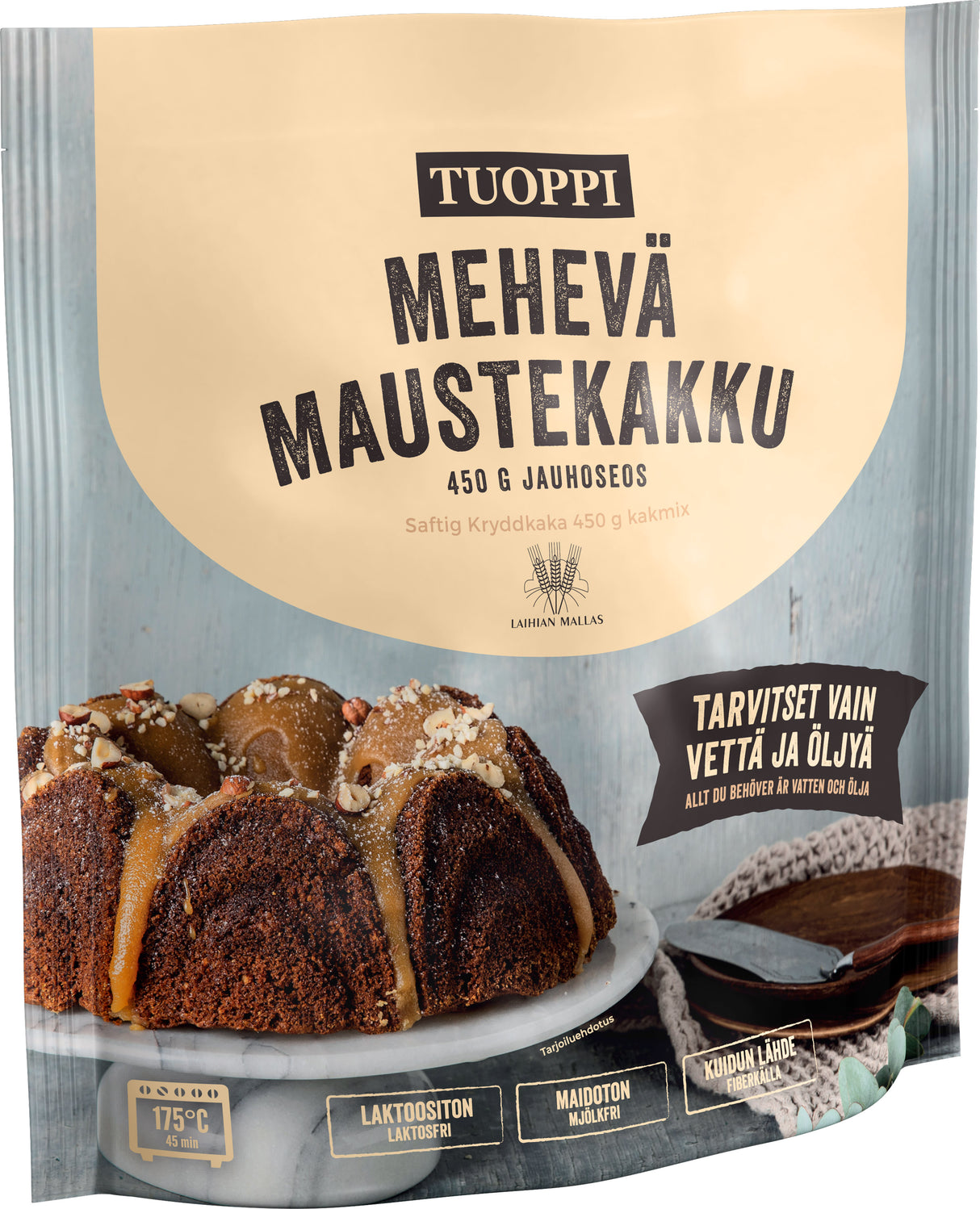 Tuoppi Mehevä Maustekakku 450 g jauhoseos laktoositon
