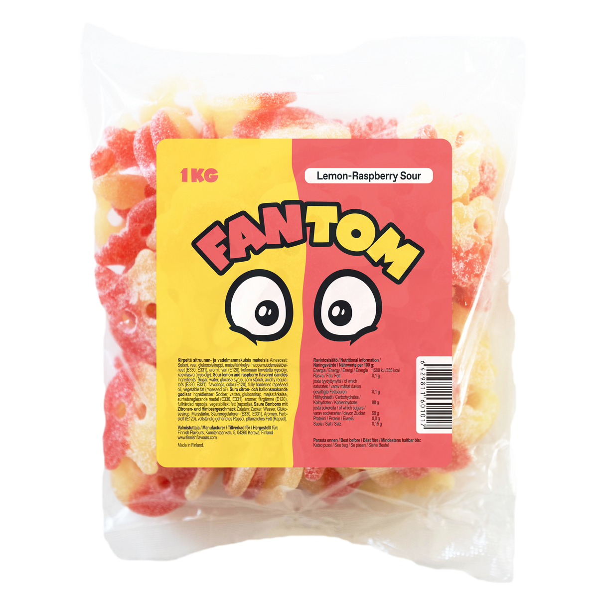 Fantom Candy kirpeä sitruuna-vadelma makeinen 1kg